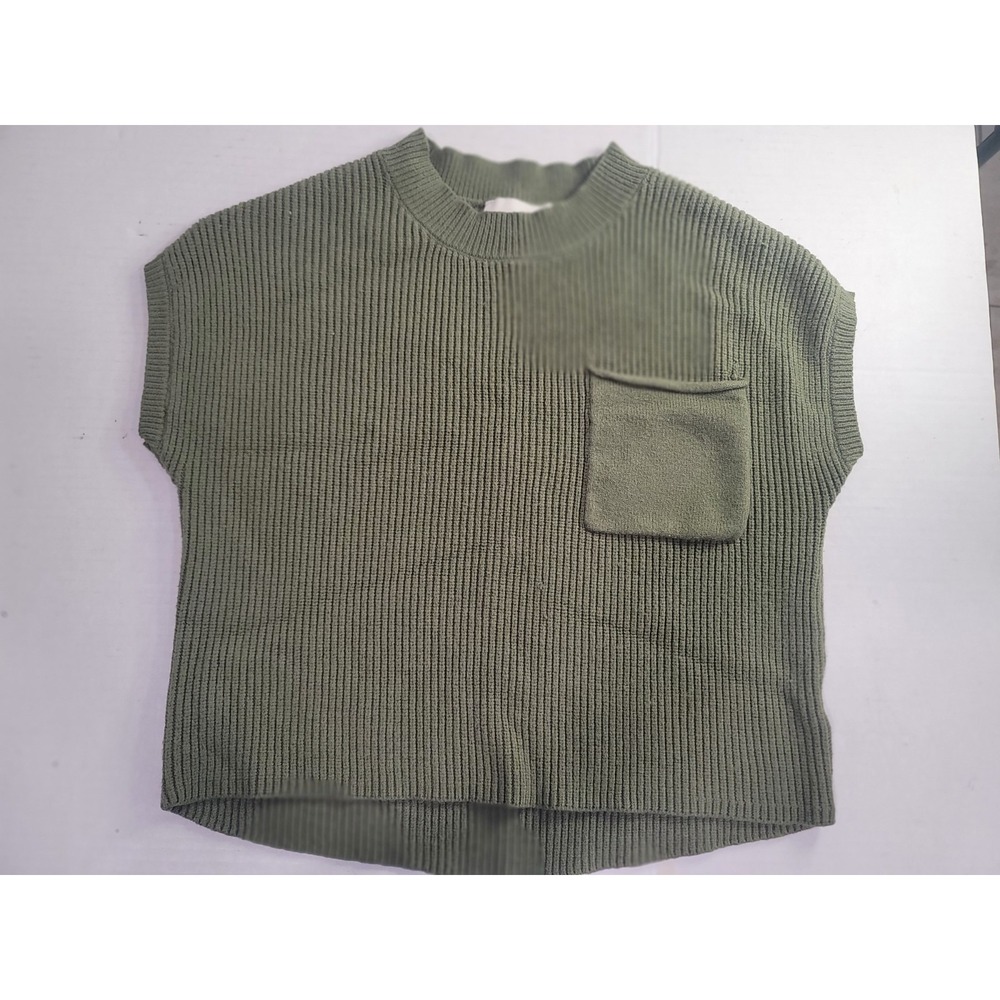 Sage and Stone XS crop sweater sage green sleeveless small knit
